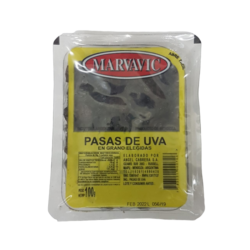 PASAS DE UVA MARVAVIC 15x100G           